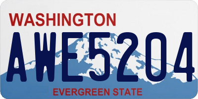 WA license plate AWE5204