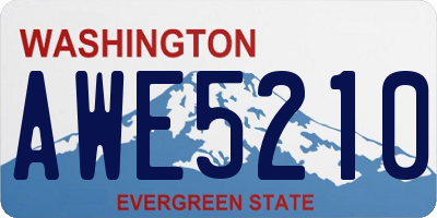 WA license plate AWE5210