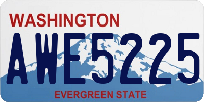 WA license plate AWE5225