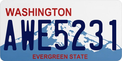 WA license plate AWE5231