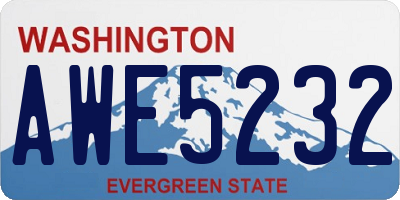 WA license plate AWE5232