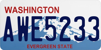 WA license plate AWE5233