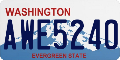 WA license plate AWE5240