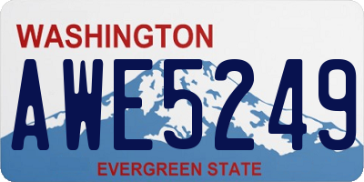 WA license plate AWE5249