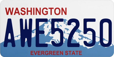 WA license plate AWE5250