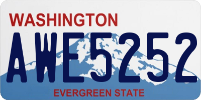 WA license plate AWE5252