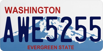 WA license plate AWE5255