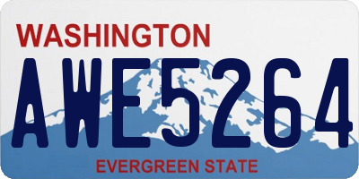 WA license plate AWE5264
