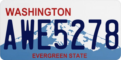 WA license plate AWE5278