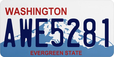 WA license plate AWE5281