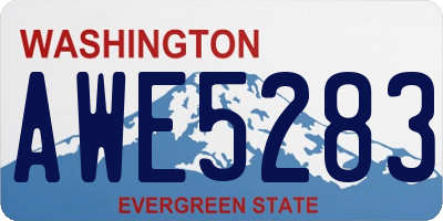 WA license plate AWE5283