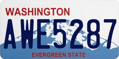 WA license plate AWE5287