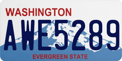 WA license plate AWE5289