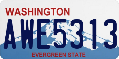 WA license plate AWE5313