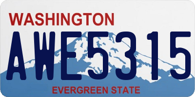 WA license plate AWE5315