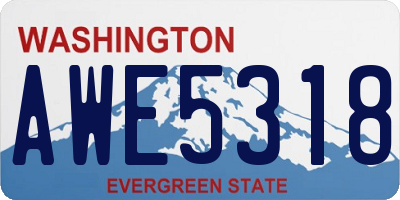 WA license plate AWE5318