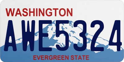 WA license plate AWE5324