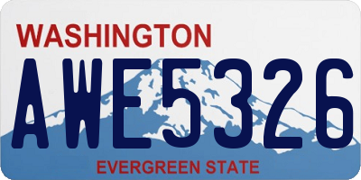 WA license plate AWE5326