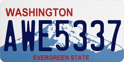 WA license plate AWE5337