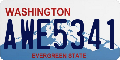 WA license plate AWE5341