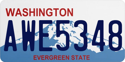 WA license plate AWE5348