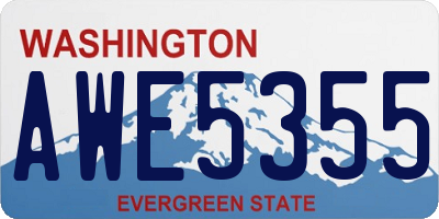 WA license plate AWE5355