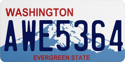 WA license plate AWE5364