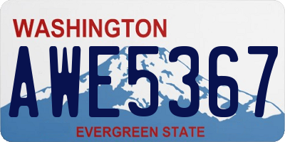 WA license plate AWE5367