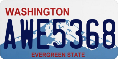 WA license plate AWE5368