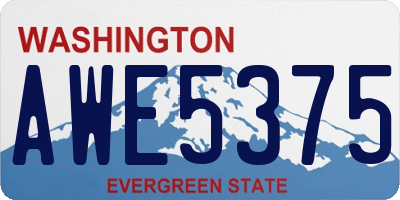 WA license plate AWE5375