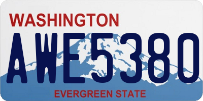 WA license plate AWE5380