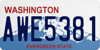 WA license plate AWE5381