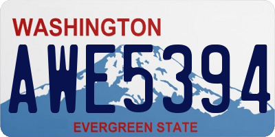 WA license plate AWE5394