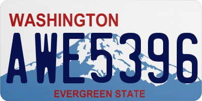 WA license plate AWE5396
