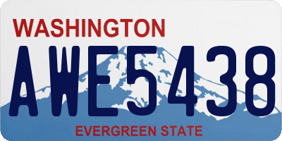 WA license plate AWE5438