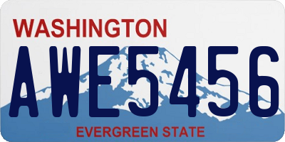 WA license plate AWE5456