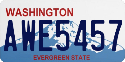 WA license plate AWE5457