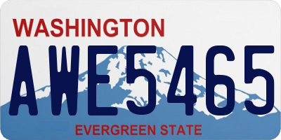 WA license plate AWE5465