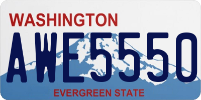 WA license plate AWE5550