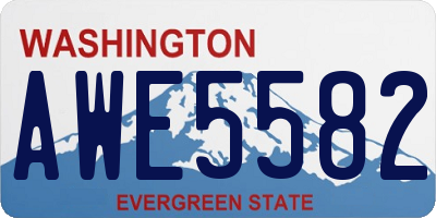 WA license plate AWE5582