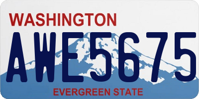 WA license plate AWE5675