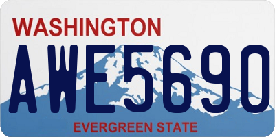 WA license plate AWE5690