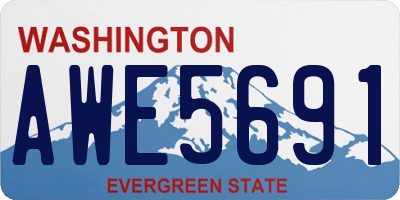 WA license plate AWE5691