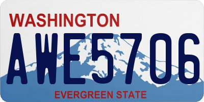 WA license plate AWE5706