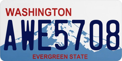 WA license plate AWE5708