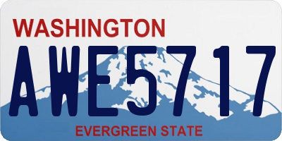 WA license plate AWE5717