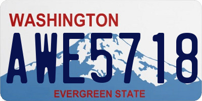 WA license plate AWE5718