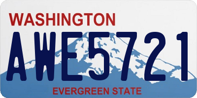 WA license plate AWE5721
