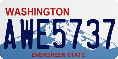 WA license plate AWE5737
