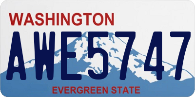 WA license plate AWE5747